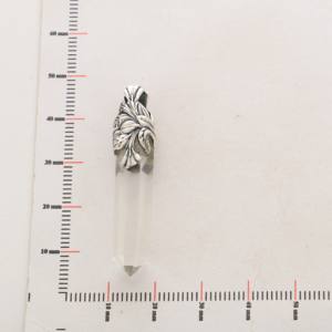 Colgante de Plata de Ley 925 Auténtica de Primera Calidad con Engaste de Bisel, Cristal Natural con Corte en Forma de Lápiz, Elegante y Moderno, Ideal para Regalo - Product Image 3