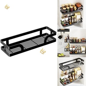 Estante de almacenamiento de especias de decoración de cocina de Color negro de Metal de venta superior de alta calidad estante de especias de gran tamaño hecho a mano de 2 niveles - Product Image 6