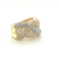 Bague en diamant naturel véritable de qualité supérieure, bicolore, design de créateur, or 14 carats, G-H SI 3,25 carats, certifiée IGI, pièce moderne pour femme