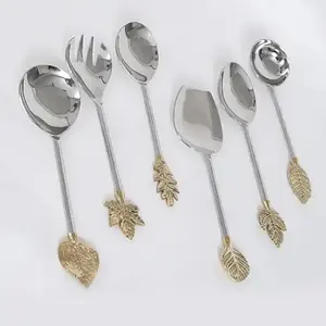 Ensemble de couverts en acier inoxydable, parfait pour les hôtels, les restaurants pour les mariages et les fêtes, comprend des fourchettes, des couteaux et des cuillères, lot de 5 - Product Image 4