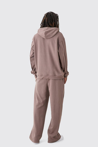 Personalizado de gran tamaño gota hombro apenado contraste puntada brazos holgados con capucha gota hombro grueso 100% algodón 500GSM sudaderas con capucha hombres - Product Image 2