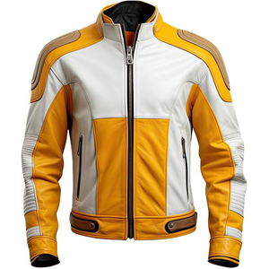Veste de moto en cuir véritable imprimé pour l'hiver en plein air avec logo personnalisé respirant anti-UV à séchage rapide conception à manches longues - Product Image 1