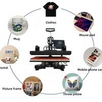 Presse à chaud multifonctionnelle 15 en 1 économique avec double affichage numérique, machine de transfert thermique pour T-shirts 29*38cm et tasses 11oz