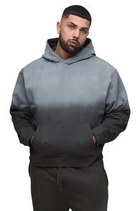 ชุดวอร์มสีดำแบบ400gsm ล้างกรดชุดวอร์มสีพื้นแบบสตรีทแวร์แบบสวมหัว - Product Image 3