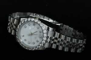 Édition limitée de luxe mode Moissanite diamant montre ton blanc grande moitié entièrement brillant en acier inoxydable nouveauté charme - Product Image 2