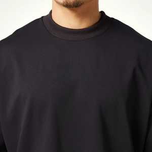 Luxury Drop Shoulder <b>T</b>-<b>shirts</b> Custom Brand <b>Plain</b> Oversized Blank Loose Fit <b>Black</b> Cotton Tshirt Men Polyester <b>Black</b> <b>t</b> <b>Shirt</b> - Product Image 2