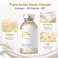 Sérum facial en ampoule de collagène et de peptides de soie à marque privée OEM ODM, hydratant et raffermissant pour les soins de la peau