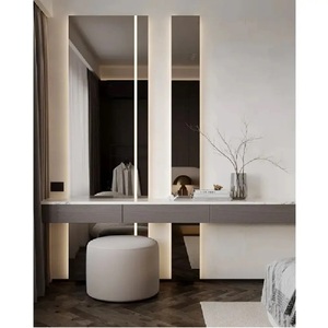 โต๊ะเครื่องแป้งแบบลอยสำหรับแต่งหน้าโต๊ะแต่งหน้าไม้อัดพีวีซี MDF กันน้ำกำหนดขนาดได้เอง - Product Image 6