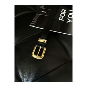 Ceinture pour femme avec boucle dorée anti-ternissement, ceinture pour pantalon, ceinture pour veste, ceinture pour robe, ceinture pour chemise - NOIR - Product Image 2
