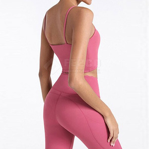 Fitness Yoga Wear Deportes Ropa deportiva Sujetador Leggings Gimnasio Yoga Set Sujetador Deportivo Ligero Mujeres Logotipo personalizado - Product Image 4