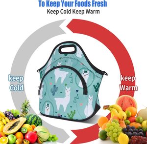 Sac isotherme en néoprène personnalisable par sublimation, imperméable, réutilisable, pliable, pour pique-nique et transport alimentaire - Product Image 5