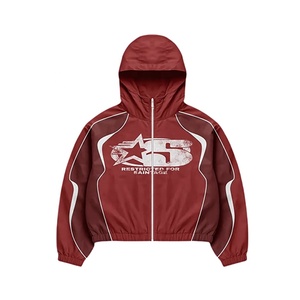 Unisex Tracksuit Hooded Full Length Loose Fit Polyester Streetwear Athletic Jogger Set Autumn <b>Red</b> With White Logo Print <b>Suit</b> - Product Image 4