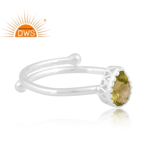 Best Quality Fine Sterling Silver Natural <b>Peridot</b> Gemstone Stackable <b>Ring</b> Custom Jewelry Manufacturer - Product Image 2