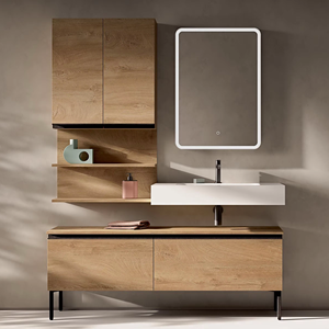 Mueble de Baño Doble con Lavabo Independiente de Madera Contrachapada, Estilo Personalizado, Completamente Ensamblado, Proyecto JY, Fábrica en Vietnam - Product Image 3