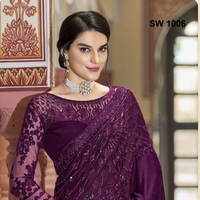 Sari en soie de créateur Blossom Fabric, tenue indienne de festival, design exclusif, dernière collection, haute qualité, travail manuel
