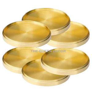 Ensembles en métal en aluminium de vente chaude de 6 sous-verres en pierre de forme ronde articles de table de luxe utilisés restaurant à la maison - Product Image 2