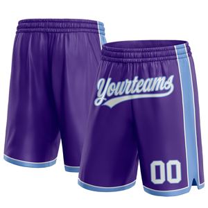 Industrie Direct Engro Sportswear Basketball <b>Shorts</b> Custom Purple <b>White</b>-Light Blue Authentic Basketball <b>Shorts</b> - Product Image 1