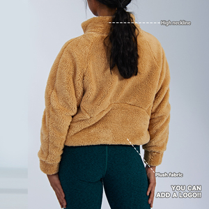 Custom logo Woman Casual Winter Warm Sherpa Fleece Stand Collar <b>Jacket</b> Customized Outdoor Warm Sherpa <b>Zipper</b> <b>Jacket</b> Women - Product Image 3