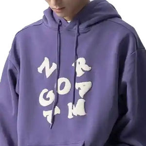 Sudadera con capucha de mezcla de algodón con estampado de soplo cómodo personalizado de aspecto elegante, Jersey de algodón pesado para hombre, sudaderas con capucha con estampado de soplo - Product Image 3