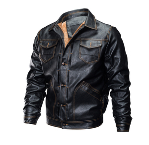 2024 New Men Winter Custom Motorbike Style <b>Genuine</b> <b>Leather</b> <b>Jacket</b> Custom Design Front Zipper Waterproof Eco-Friendly - Product Image 5