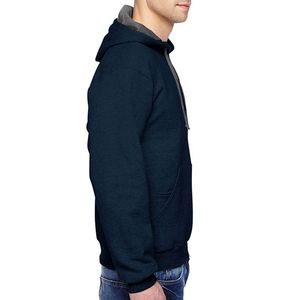 Sudadera con capucha doble, estilo patchwork, desgastada, holgada, de forro polar, impermeable, con bordado, de invierno, teñida lisa, 100% algodón - Product Image 3