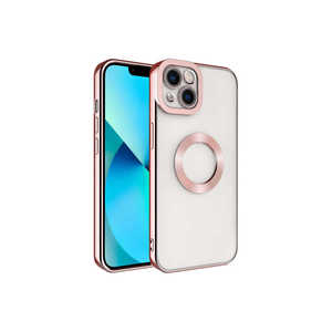 Coque de téléphone portable en silicone Netzy SAFA Omega Series Or Rose pour iPhone 14 avec protection de l'appareil photo et découpe de logo pour filles - Product Image 1