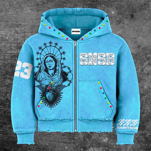 Sudadera con Capucha Extra Grande Personalizada para Hombre, con Cierre Completo, Mezcla de Algodón, Gruesa, con Logotipo Estampado, Lista para el Invierno - Product Image 3