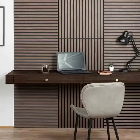 Waterproof Exterior Acoustic Wall Panels 2400*600mm PET Felt Polyester Backed MDF for Noise Reduction Hotels Schools Hospitals