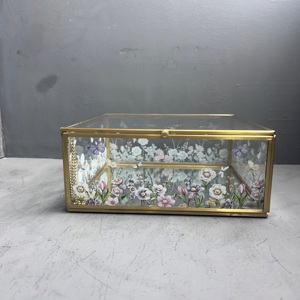 Boîte à bijoux, boîte de rangement, organisateur, boîte à bijoux décorative imprimée avec finition en laiton - Product Image 5