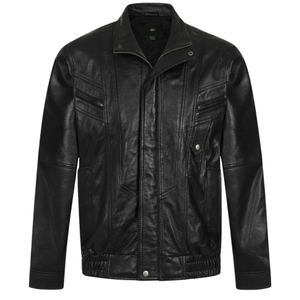 Chaqueta de Invierno de Cuero Genuino Original para Hombre, Cuello Alto, Impermeable, Ecológica, OEM, Personalizada, Elegante, Cortavientos, con Calefacción Frontal - Product Image 1