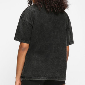 Camiseta de mujer lavada con ácido OEM 2024, impresa personalizada, ecológica, de algodón pesado, holgada, Vintage, informal, de verano, de gran tamaño - Product Image 5