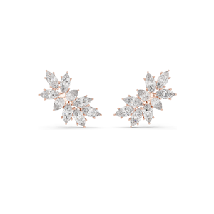 Boucles d'oreilles en forme de flocon de neige avec diamants de laboratoire 4.1 CT pour femmes, clarté VVS-VS EF, or 18KT, 14KT, 10KT et argent 925, rose, jaune, blanc - Product Image 2