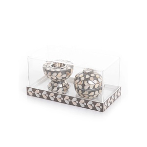 Quemador de incienso de perla madre de alta calidad, juego de quemador de Bakhoor, Mabkhar con caja acrílica de Oriente Medio - Product Image 3