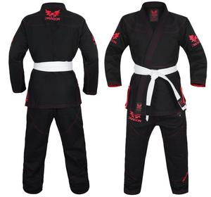 Uniformes de Jiu-Jitsu Brésilien Brodés Noirs 550gsm Pearl Wave 100% Coton Unisexe Adultes avec Patchs Brodés - Product Image 5