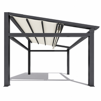 Pergola pliante élégante et imperméable, auvent rétractable à couverture intégrale pour terrasse de restaurant
