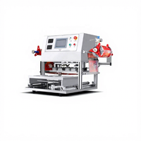 Machine manuelle de scellage de gobelets 2 stations 4 gobelets, scelleuse de couvercles pour barquettes, emballage et collage pour contenants en plastique de thé aux perles et plats à emporter
