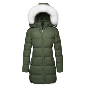<b>Women's</b> Quilted Puffer <b>Parka</b> Jacket Faux Fur Hooded 2 Front Pockets Fully Nylon Breathable Quick Dry Eco-Friendly <b>Winter</b> Season - Product Image 6