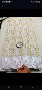 HABITU ENTERPRISES Vente chaude Tissu en dentelle africaine en pur coton de haute qualité pour voile, uni, multicolore, vente en gros - Product Image 3