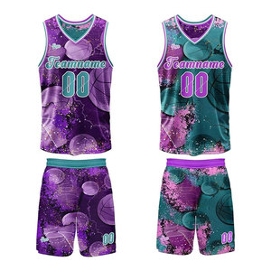 Uniforme de Baloncesto Reversible Antibacteriano Personalizado con Nombre y Número Impresos, Nombre del Equipo Personalizado - 100% Poliéster para Adultos Unisex - Product Image 1