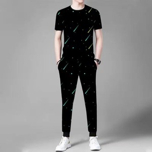 Ensemble haut pantalon pour homme T-shirt coupe régulière pour homme à manches courtes Vêtements en coton Slim Survêtement de haute qualité Baggy Sports Suits - Product Image 2