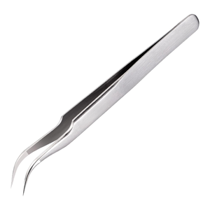Pinzas de pestañas de plasma de lujo de acero inoxidable, herramienta de precisión de mano para rizar extensiones de pestañas - Product Image 1