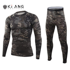 Sous-vêtements thermiques de sport de plein air, vêtements de cyclisme pour hommes, combinaison de sport en velours camouflage, combinaison de remise en forme physique - Product Image 1