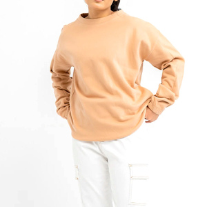 Último diseño Winters Jumper 100% algodón cuello redondo sudaderas Casual logotipo personalizado pulóver sudadera para mujer - Product Image 1