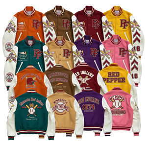 Veste universitaire en cuir PU Streetwear veste de baseball universitaire personnalisée pour hommes femmes manteau Letterman rétro logo personnalisé disponible - Product Image 1