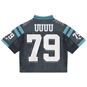 Maillot de football américain unisexe 100% polyester de haute qualité à manches courtes, séchage rapide, respirant, taille plus - Product Image 3