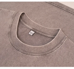 Camiseta Unisex Vintage de Gran Tamaño, Lavada a la Piedra, Hombros Caídos, Corte Holgado, Manga Corta, Estilo Urbano, 100% Algodón de Punto - Product Image 5