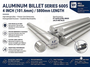 Barra Redonda de Aleación de Aluminio 6005 T6 Serie 6000, Estándar ASTM, 4 Pulgadas de Diámetro, 101.6 mm de Longitud, Servicio de Corte de Marca OEM - Product Image 2