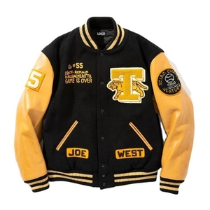 Chaqueta universitaria HBCU de alta calidad, chaqueta universitaria con mangas de cuero, suministro mayorista personalizado 2025 - Product Image 2