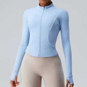 Chaqueta de gimnasio de manga larga de talla grande para mujer de alta calidad logotipo personalizado Yogini Fitness Activewear transpirable ecológico de secado rápido - Product Image 3