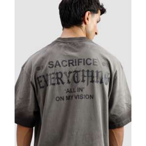 T-shirt en jersey vieilli tout-en-un 100% coton lavé sur mesure - Product Image 4